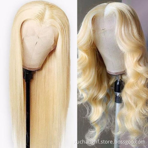 613 Blonde Transparent Lace Wig , 180% Density Brazilian Straight 13x4 Lace Frontal Human Hair Wigs